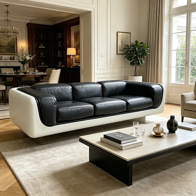 Kommersiell lädersoffa i glasfiber