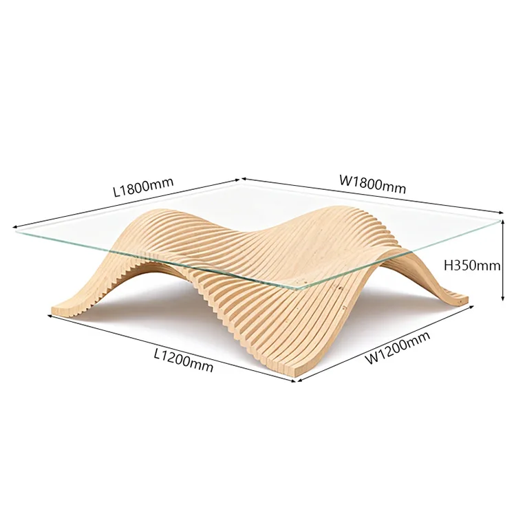 Parametric Wave Plywood Coffee Table
