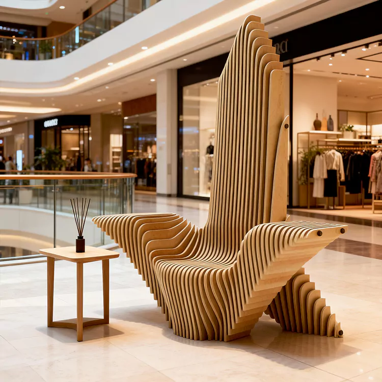 Parametrisk hög rygg Sculpture Accent Stol